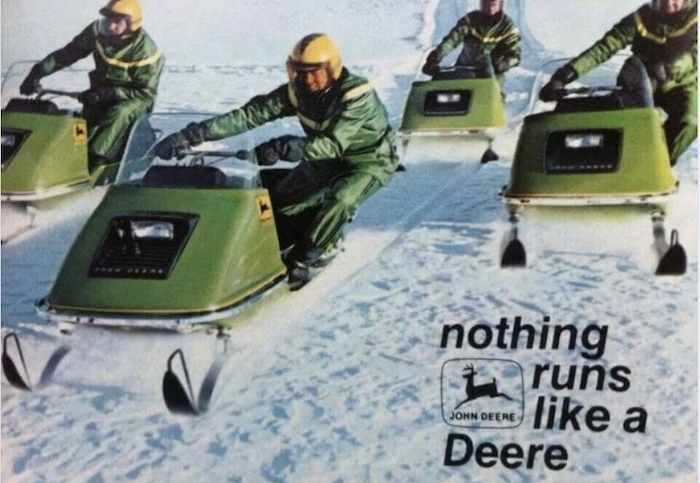 nothing runs like a Deere, John Deere Snowmobiles